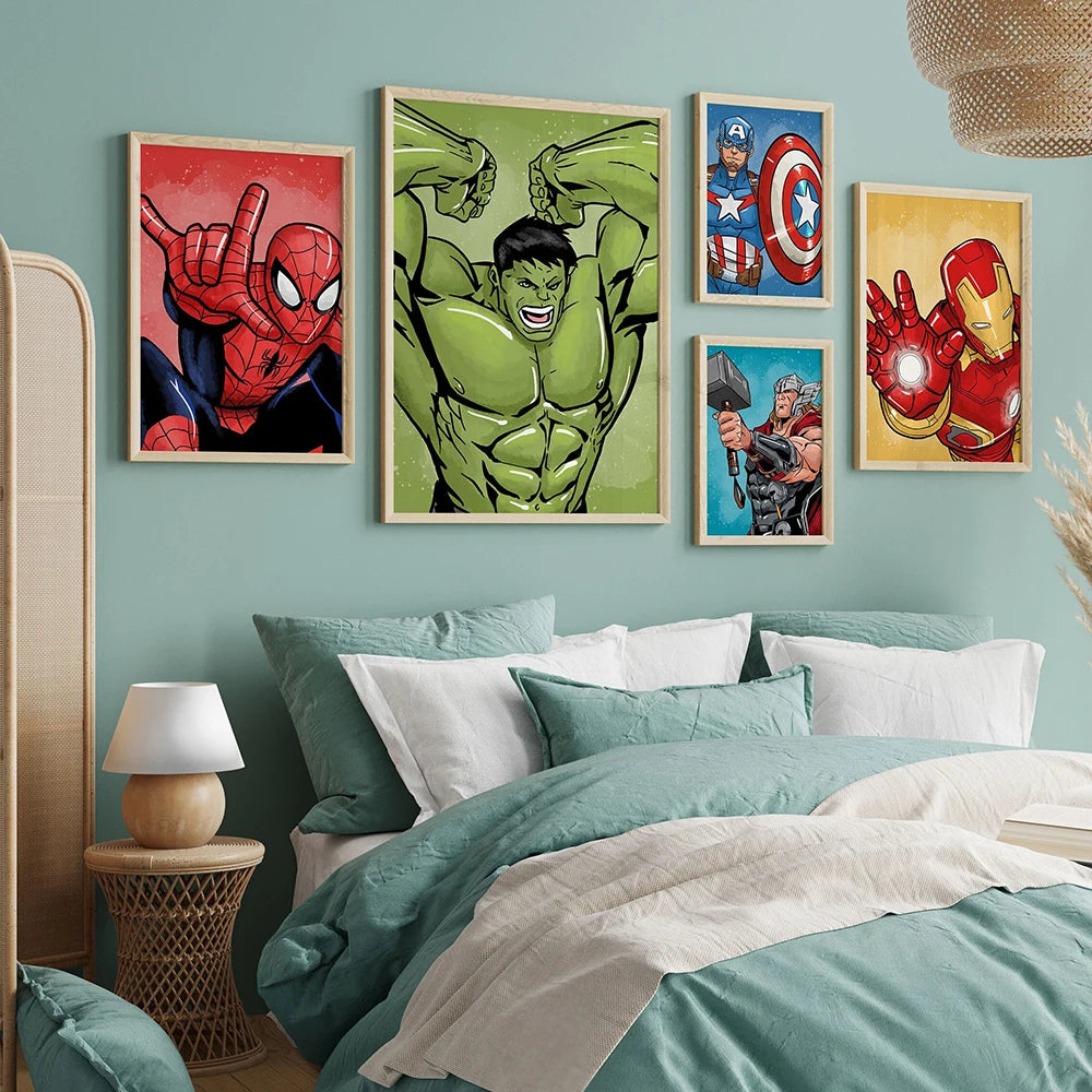 MINISO Poster Marvel Canvas Wall Art Print Mural Spider-Man Iron Man Captain America Cartoon Poster Home Decor Gift for Friends MINISO Poster Marvel Canvas Wall Art Print Mural Spider-Man Iron Man Captain America Cartoon Poster Home Decor Gift for Friends